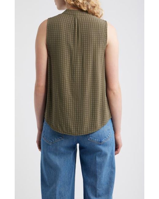 Cloth & Stone Blue Pintucked Sleeveless Top