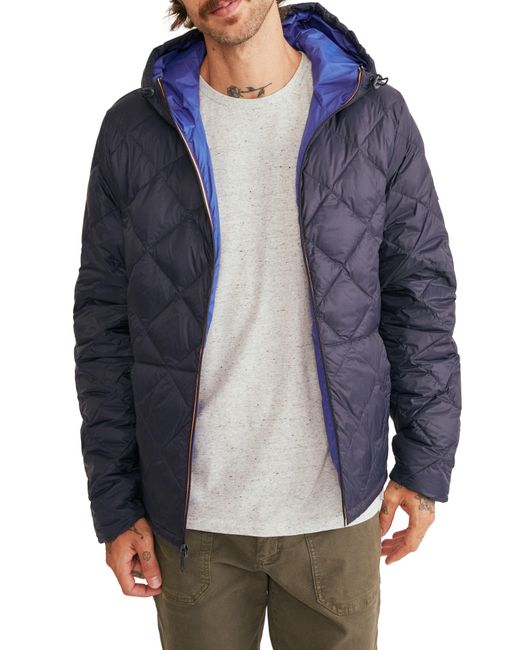 Marine Layer Blue Archive Midweight Quilted Hooded Jacket for men