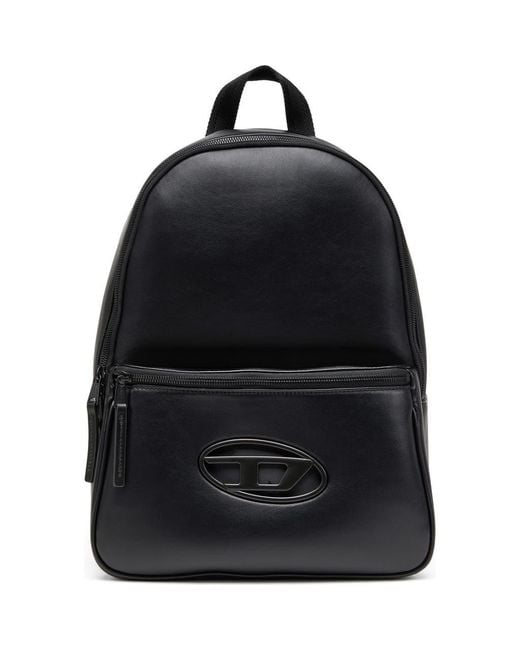 DIESEL Black Holi-D Faux Leather Backpack for men