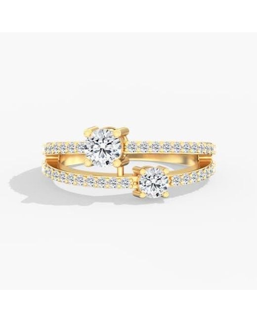 Everlee Metallic Orbit Two Stone Lab Diamond Ring