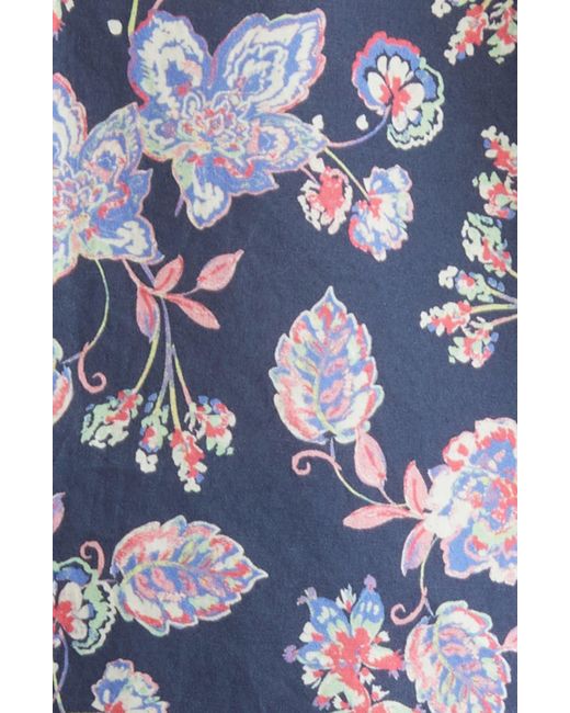 Nation Ltd Blue Rosanna Floral Print Puff Sleeve Top