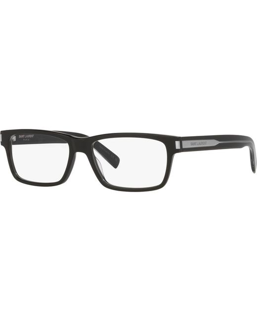 Saint Laurent Black 56Mm Rectangle Optical Glasses for men