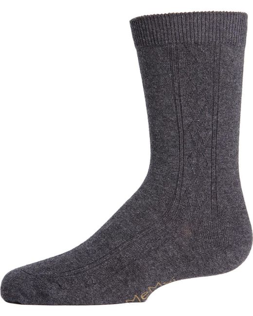 Memoi Gray Clocking Argyle Crew Socks for men