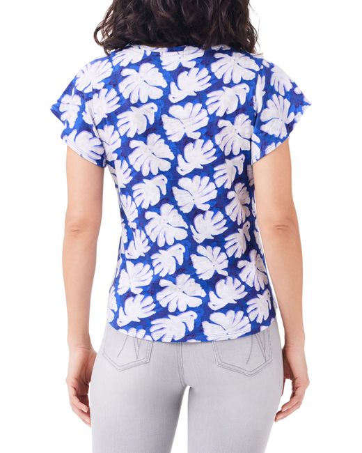 NZT by NIC+ZOE Blue Nzt By Nic+zoe Shadow Palm Flutter Sleeve T-shirt