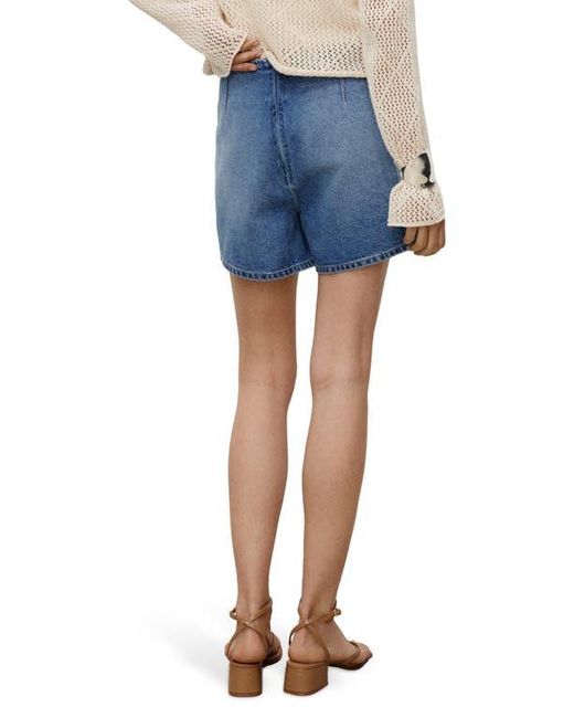 Mango Blue Faux Wrap Denim Skort