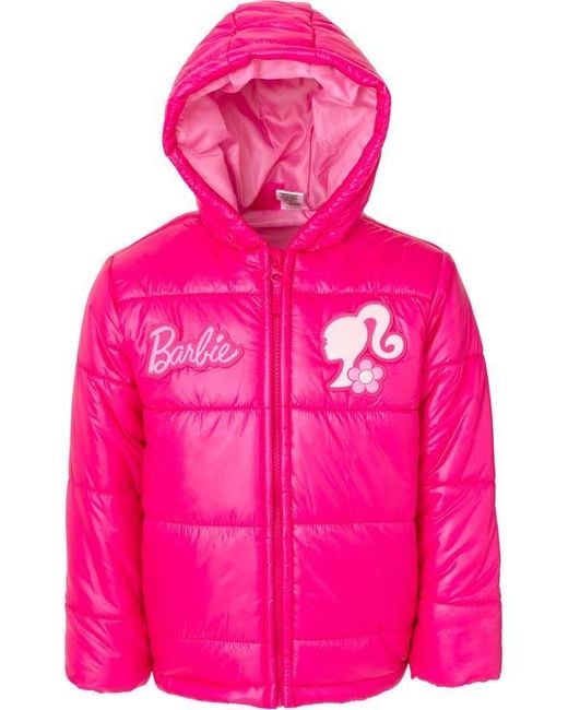 Barbie Pink Hooded Puffer Jacket