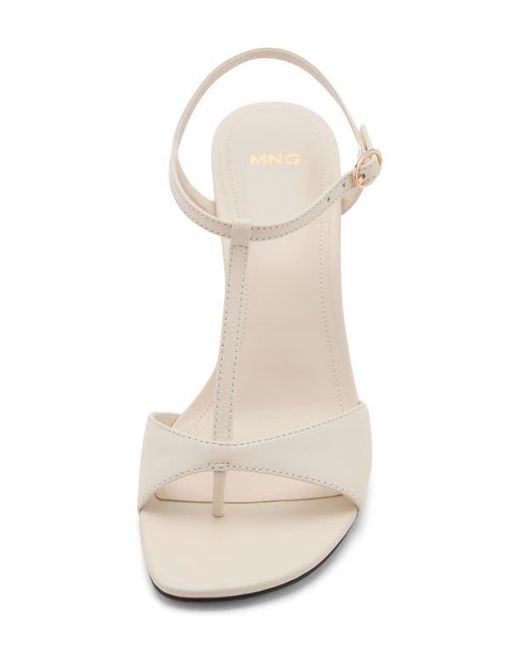 Mango White Ankle Strap Sandal