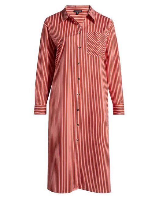 UNIVERSAL STANDARD Red Odeon Stretch Poplin Shirtdress