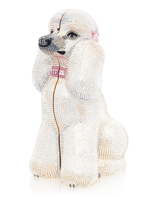Judith Leiber White Judith Leiber French Poodle Lucille Crystal Clutch