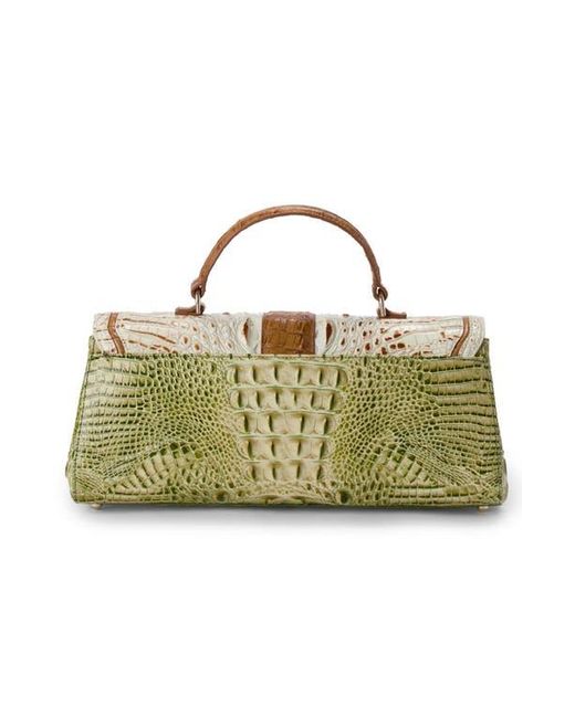 Brahmin Metallic Dayan Colorblock Croc Embossed Leather Top Handle Bag