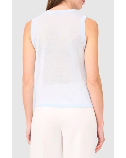 Halogen® White Sequin Detail Sleeveless Sweater