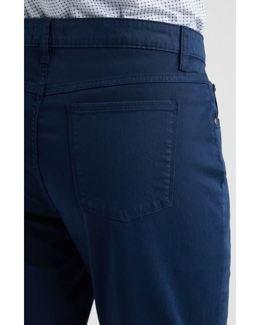 Bugatchi Blue Stretch Cotton Pants for men