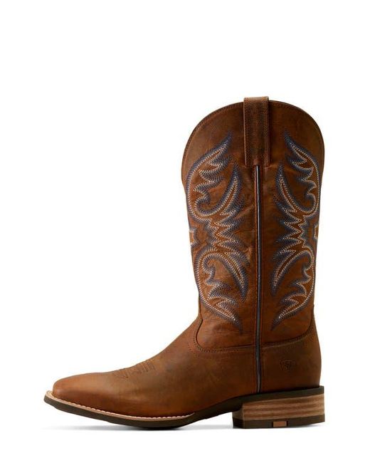 Ariat Brown Ricochet Wide Square Toe Western Boot for men
