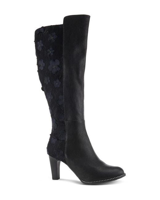 Spring Step Black Rozena Knee High Boot