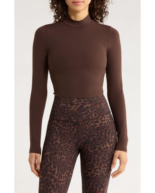 Mpg Brown Cloud Open Back Crop Top