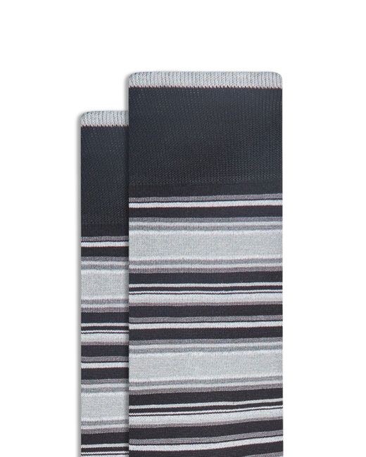 Bugatchi Gray Stripe Dress Socks for men