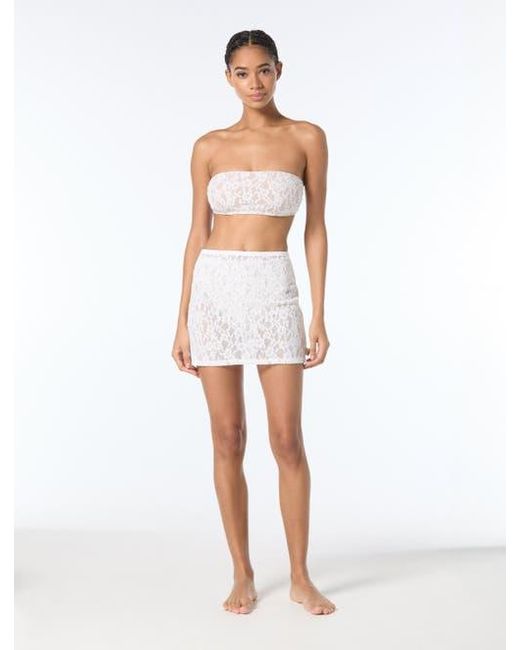 MICHAEL Michael Kors White Lace Pull On Cover Up Skirt