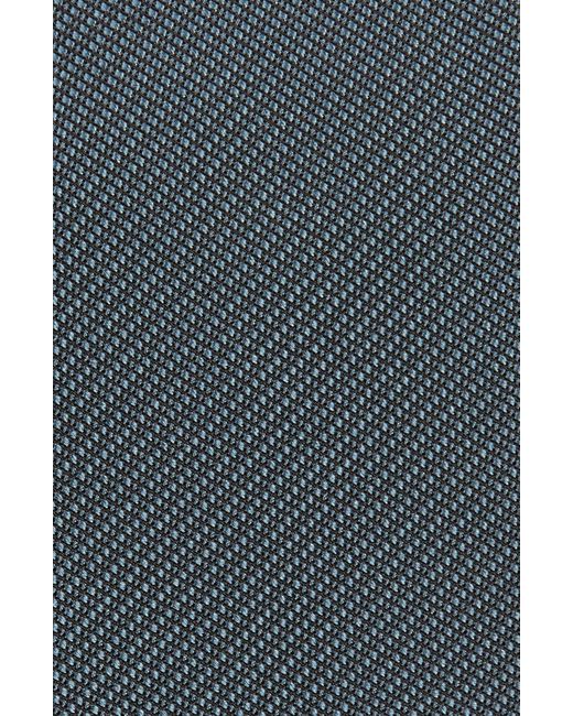 Tom Ford Blue Solid Diagonal Weave Mulberry Silk Tie for men