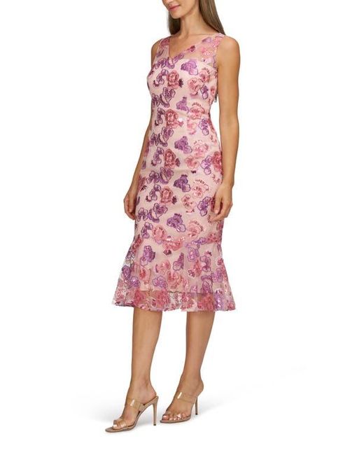 JS Collections Greer Sequin Embroidered Cocktail Dress