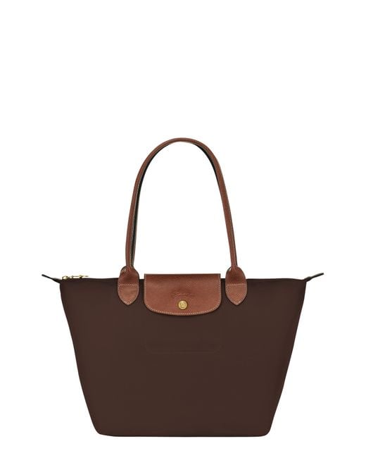 Longchamp Medium Le Pliage Nylon Shoulder Tote in Brown Lyst