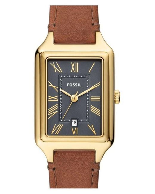 Fossil Brown Raquel Leather Strap Watch, 23Mm