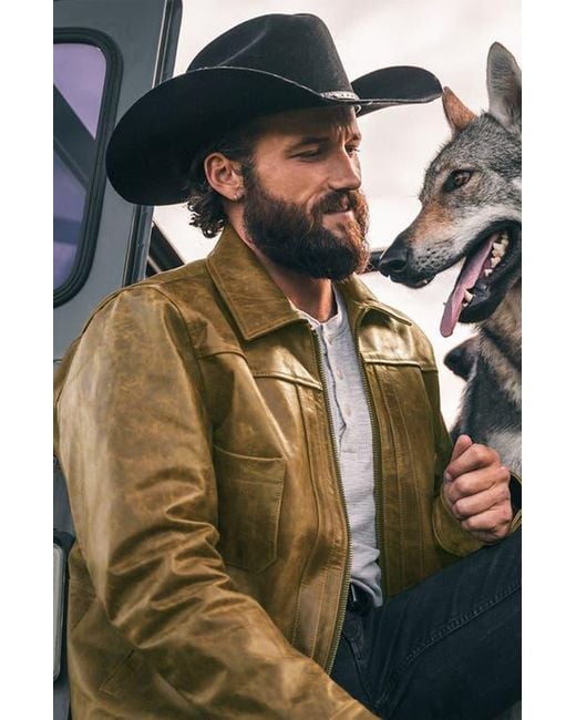 Last Wolf Brown Yellowstone Work Jacket for men