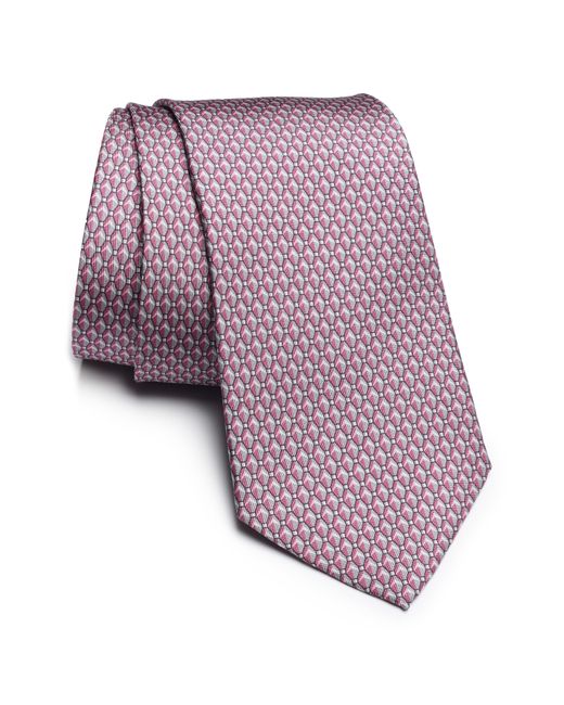 Jack Victor Purple Melbourne Geometric Print Silk Tie for men