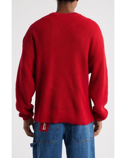 Elwood School Spirit Embroidered Graphic Crewneck Sweater for men