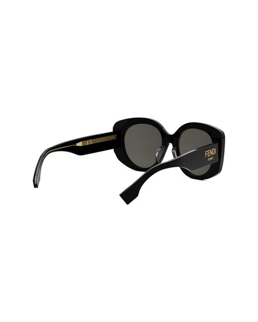 Fendi Black The Roma 62mm Overize Round Sunglasses