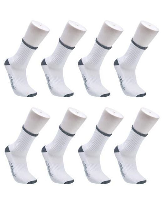 Ed Hardy White Basic Half Cushion Mid Crew Sock 8-Pack for men