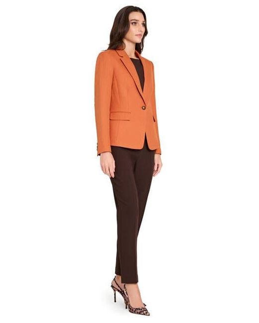 Tahari Orange One-Button Blazer