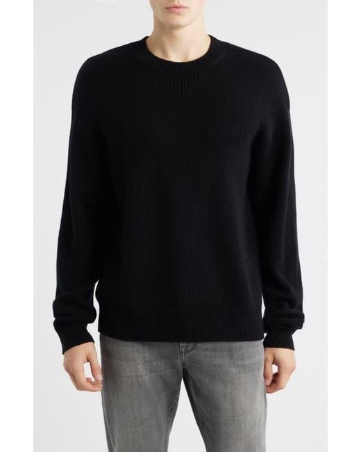 FRAME Black Elbow Patch Wool & Cashmere Sweater for men