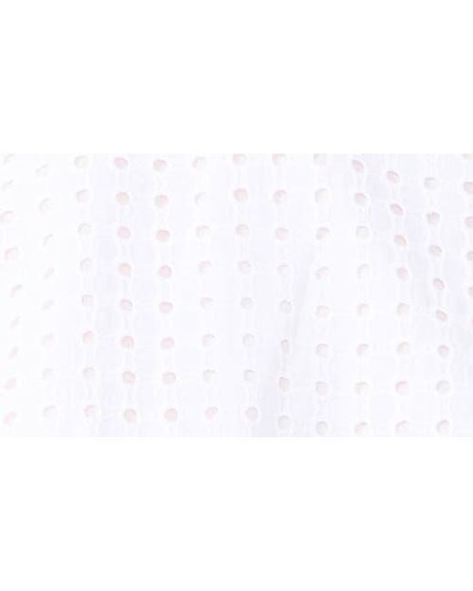 Halogen® White Eyelet Embroidery Shell