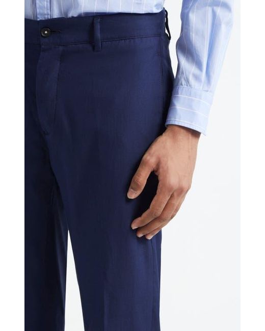 Massimo Alba Blue Slim Fit Flat Front Pants for men