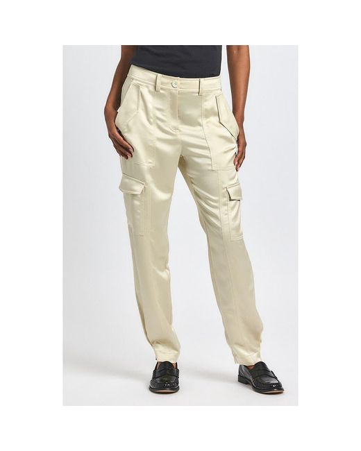 10 Crosby Derek Lam Natural Elian Stretch Satin Utility Pants