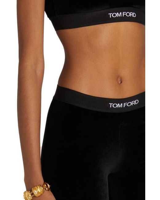 Tom Ford Signature Velour Crop Leggings in Black | Lyst