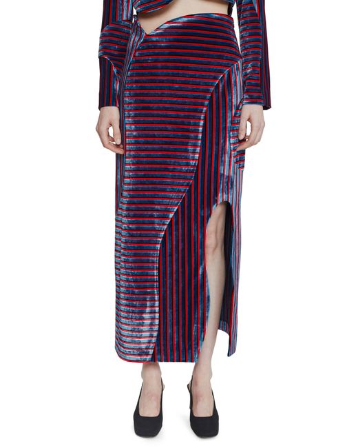 Eckhaus Latta Purple Stripe Cutout Skirt