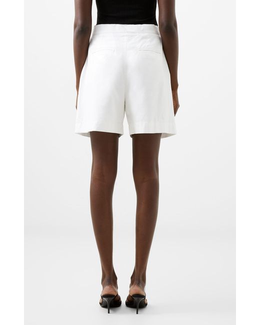 French Connection White Alania City High Waist Shorts