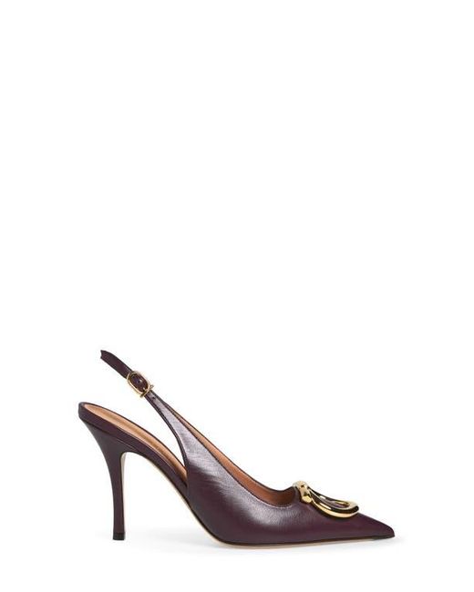 Ferragamo Brown Sara Pointed Toe Slingback Pump
