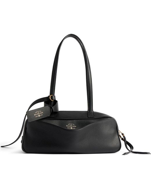 Balenciaga Black Small Bowling Leather Satchel