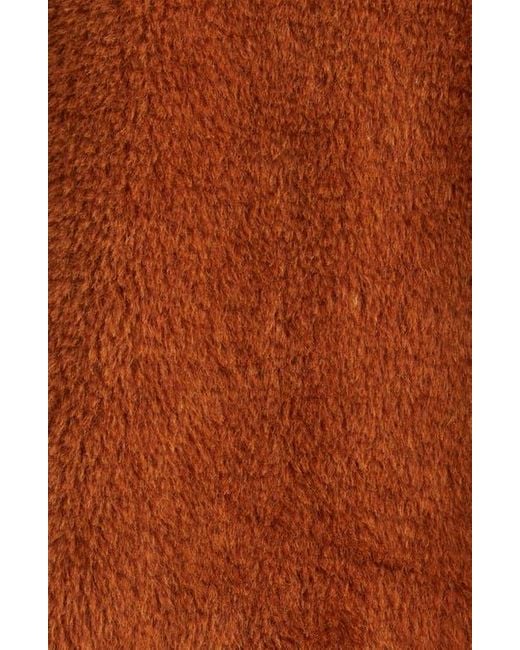 Max Mara Brown Tedgirl Oversize Double Breasted Alpaca Blend Coat