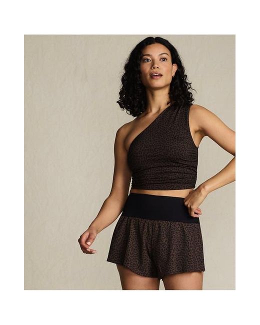 Lands' End Black 3 Pinchless Flutter Swim Short With Panty