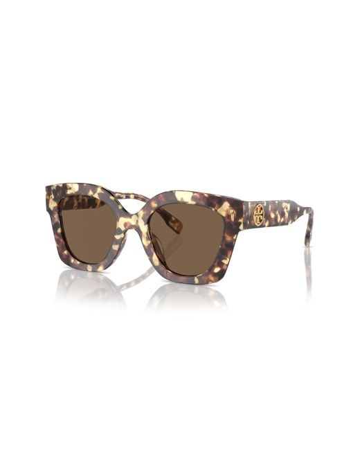 Tory Burch Brown 49mm Irregular Cat Eye Sunglasses