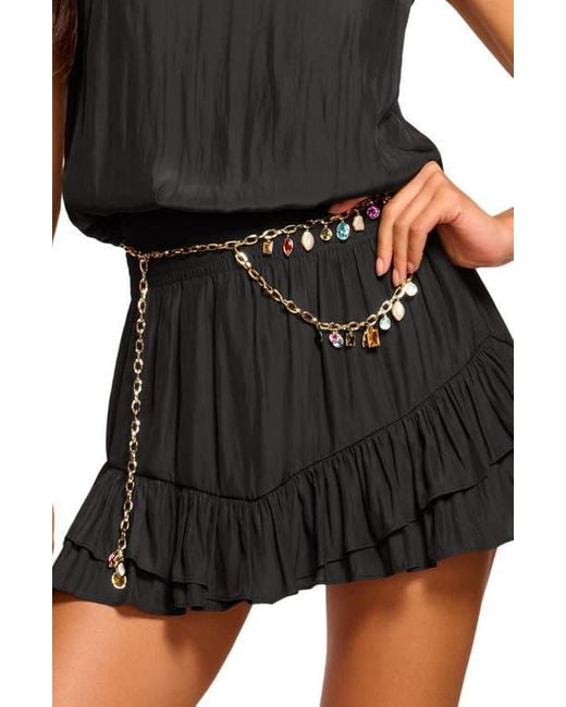 Ramy Brook Black Naya Tiered Halter Minidress