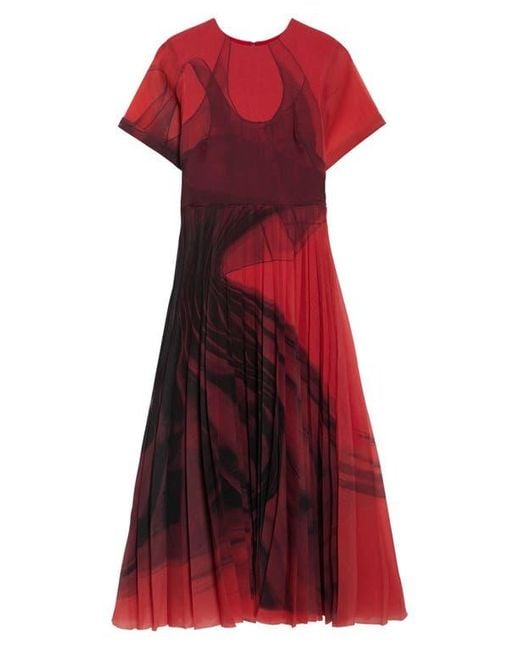 Jason Wu Red Dancing Pleat Pleated Shift Dress