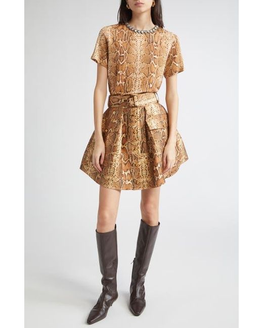 Zimmermann Natural Hypnotic Belted Silk & Cotton Utility Miniskirt