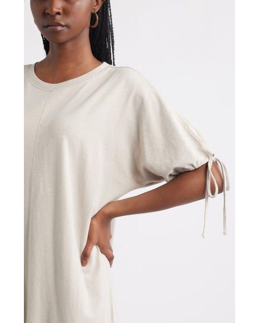 Treasure & Bond Natural Drawstring Sleeve Knit Dress