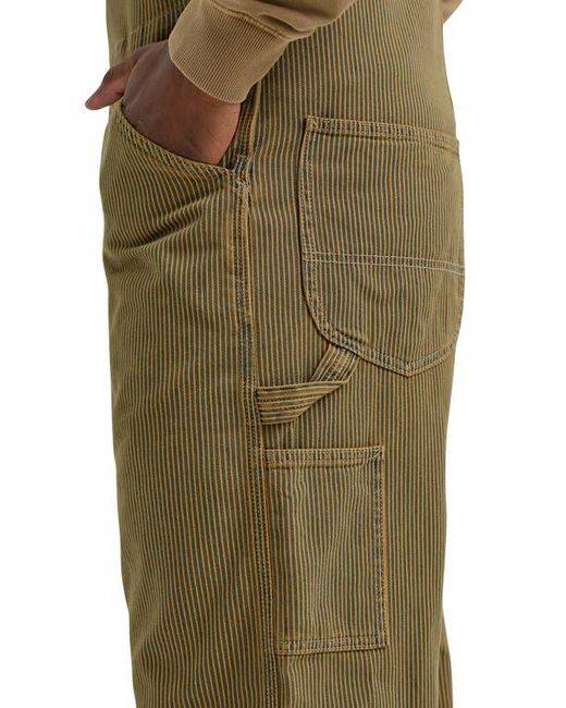 Lee Jeans Green Railroad Stripe Workwear Bib Overalls for men