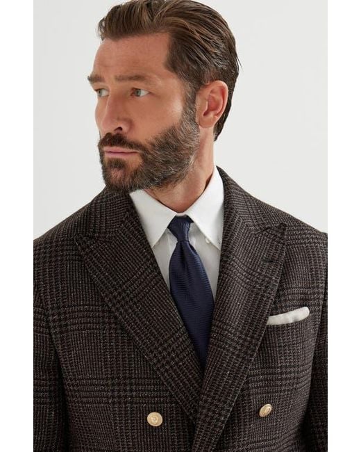 Brunello Cucinelli Black Prince Of Wales Deconstructed Blazer for men