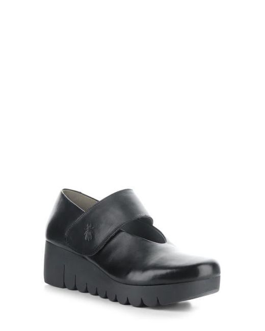 Fly London Black Vari Mary Jane Platform Wedge Pump
